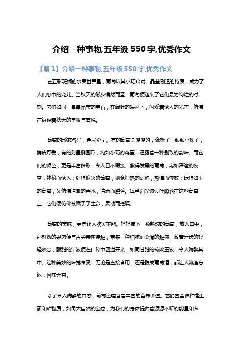 介绍一种事物,五年级550字,优秀作文