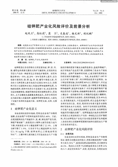 硅钾肥产业化风险评价及前景分析