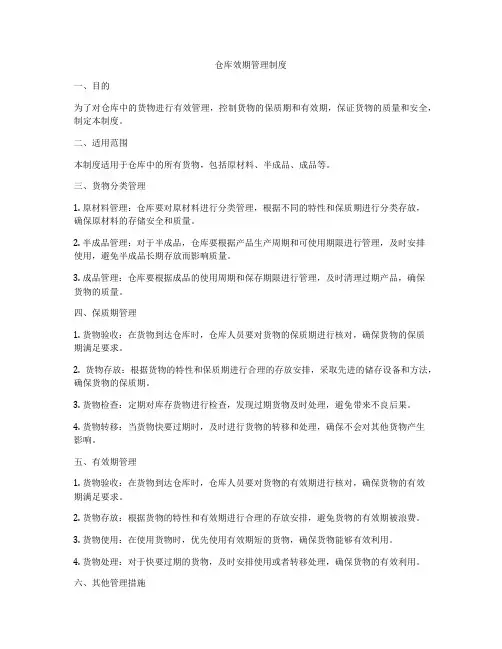 仓库效期管理制度