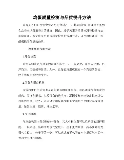 鸡蛋质量检测与品质提升方法