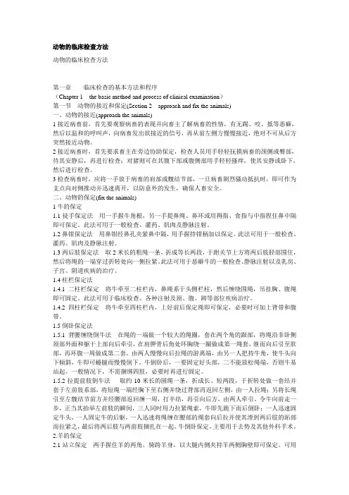 动物的临床检查方法
