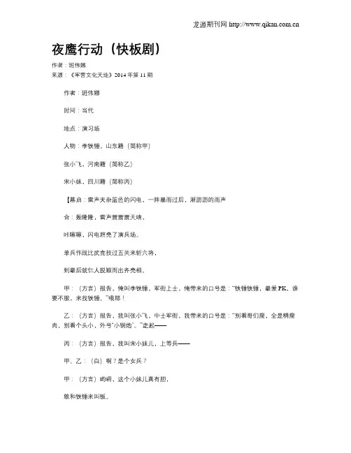 夜鹰行动(快板剧)