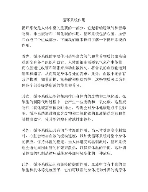循环系统作用