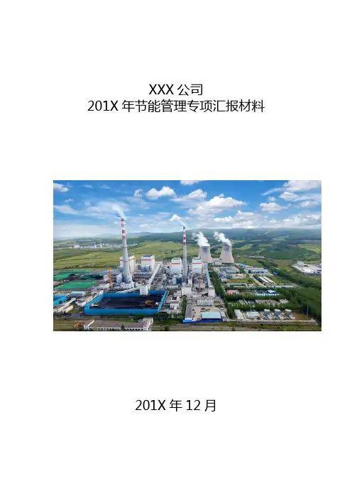 火电厂节能管理专项汇报材料(最新)