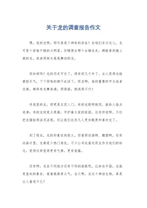 关于龙的调查报告作文