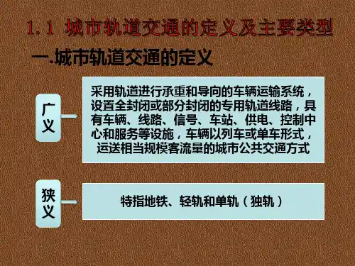 第三讲《国内外城市轨道交通系统的类型》