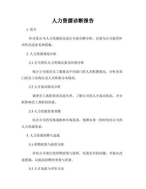 人力资源诊断报告