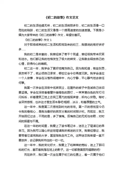 《初二的故事》作文范文