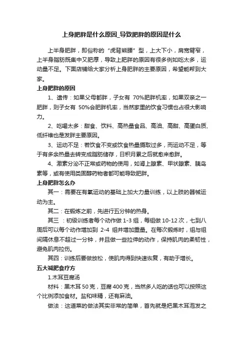 上身肥胖是什么原因_导致肥胖的原因是什么