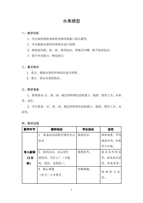 小学劳动与技术二年级下册 03 水果模型