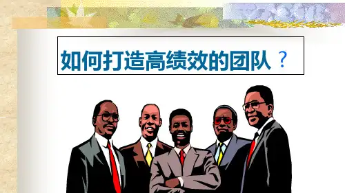 如何打造高绩效的团队(PPT 66页)
