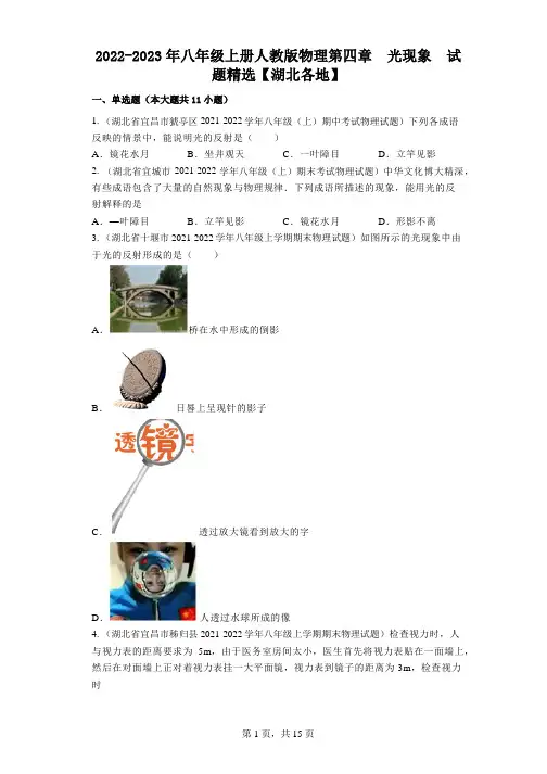 第四章  光现象 2022-2023学年人教版物理八年级上册 