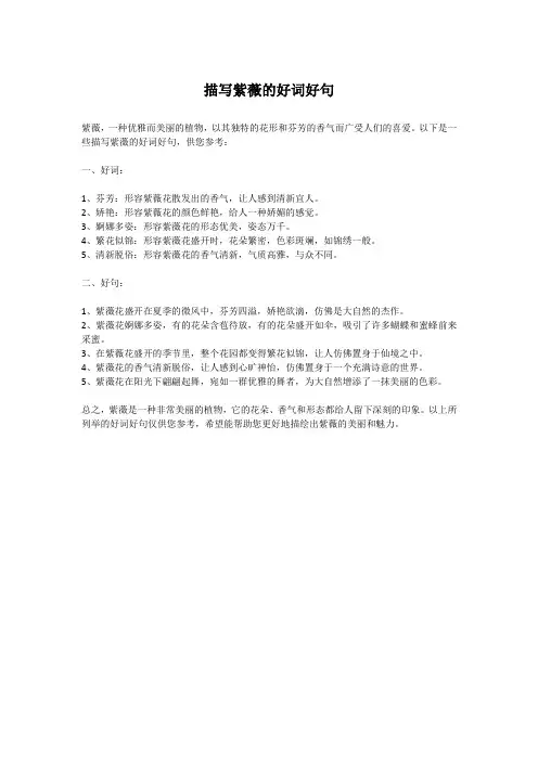 描写紫薇的好词好句