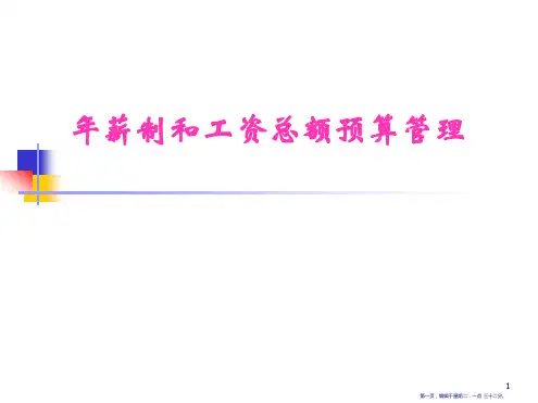 年薪制和工资总额预算管理38页PPT