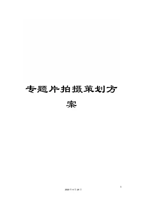 专题片拍摄策划方案