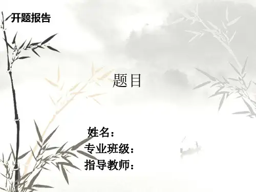 毕设报告PPT模板