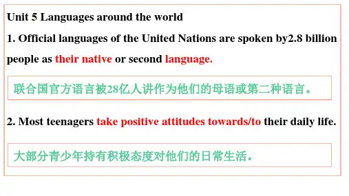 人教版必修第一册Unit5LanguagesAroundtheWorld课件(1)