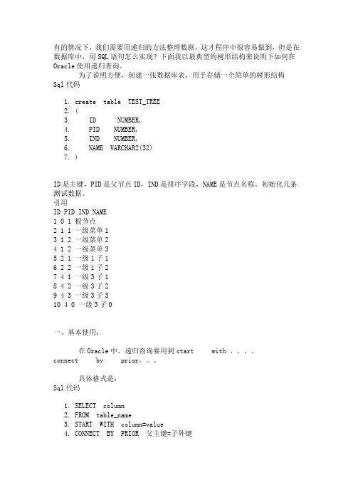 sql-递归查询