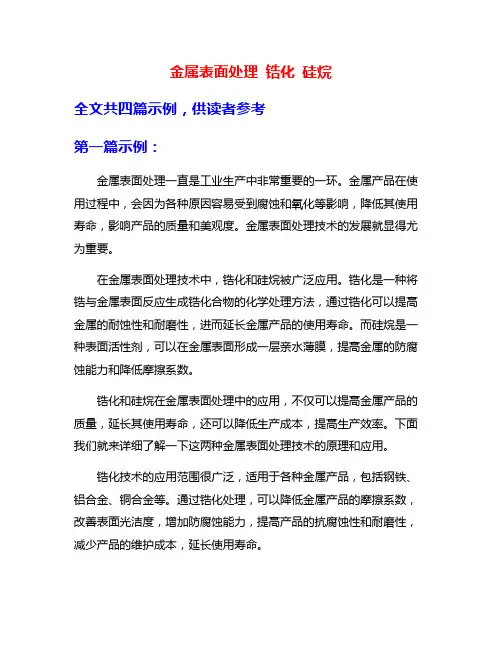 金属表面处理 锆化 硅烷 2