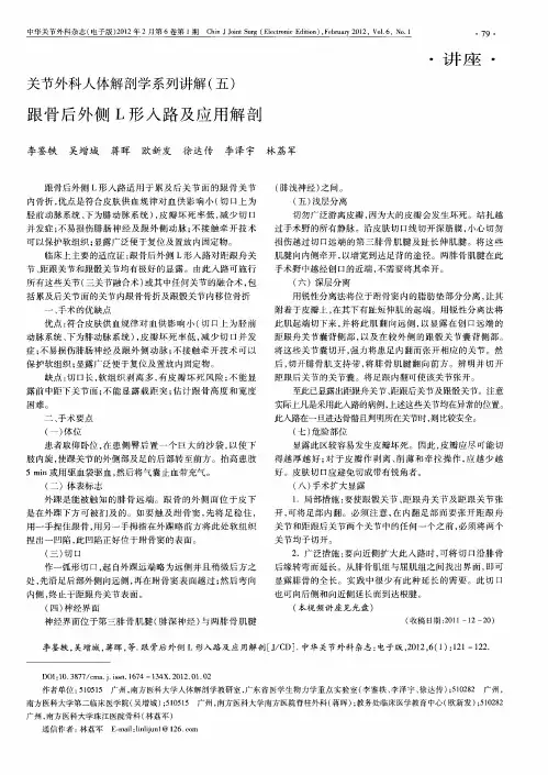 关节外科人体解剖学系列讲解(五)  跟骨后外侧L形入路及应用解剖