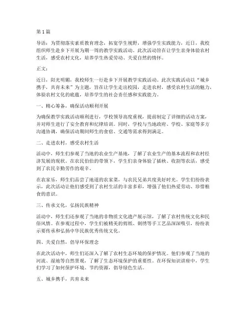 乡下教学实践活动新闻稿(3篇)