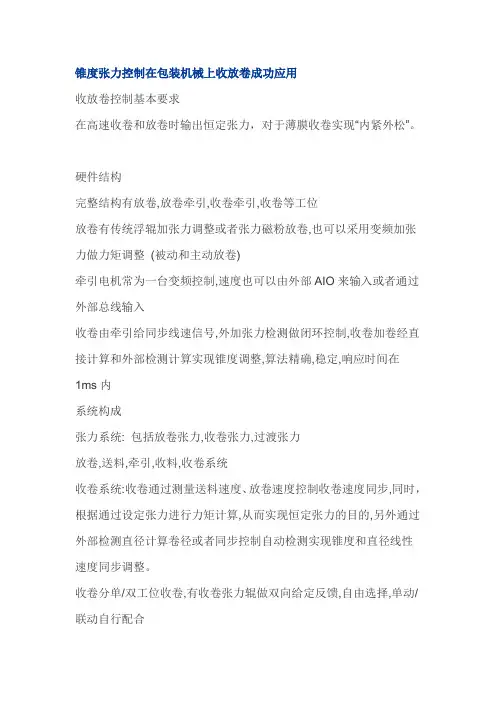 锥度张力控制在包装机械上收放卷成功应用