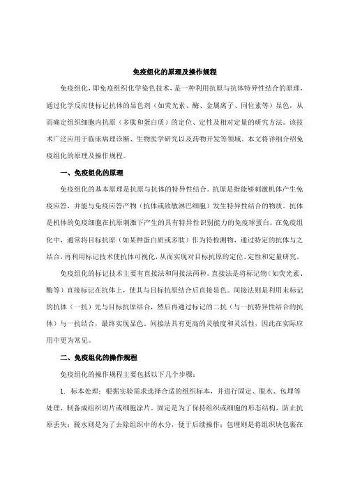 免疫组化的原理及操作规程