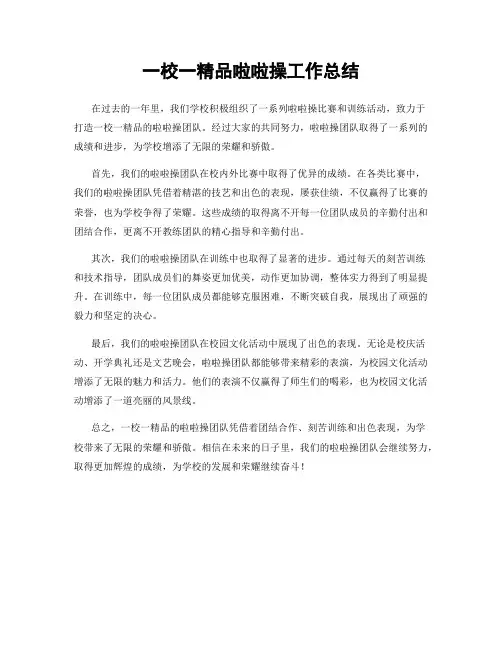 一校一精品啦啦操工作总结