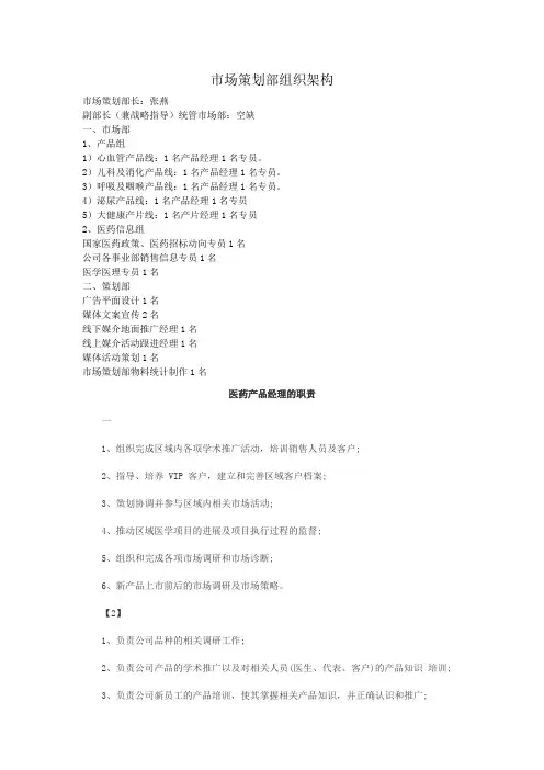 市场部组织架构