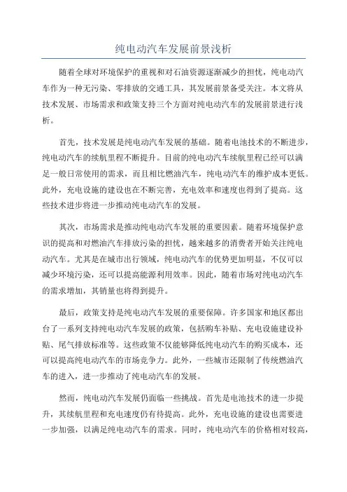 纯电动汽车发展前景浅析