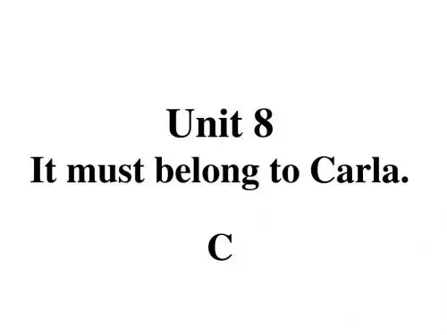 九年级英语全册口头表达专练 Unit8 Itmustbelongto Carla C