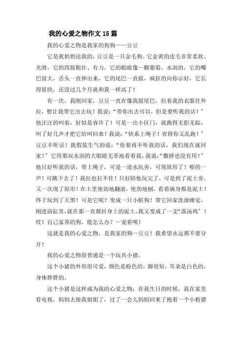 我的心爱之物作文15篇精选