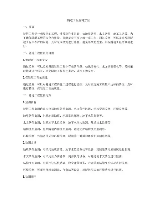 隧道工程监测方案