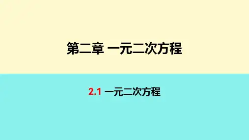 一元二次方程课件浙教版数学八年级下册