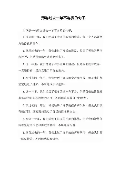形容过去一年不容易的句子