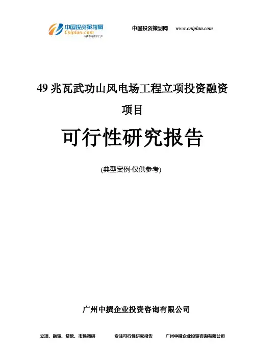 49兆瓦武功山风电场工程融资投资立项项目可行性研究报告(中撰咨询)
