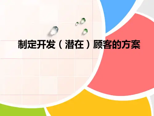 制定开发(潜在)顾客的方案
