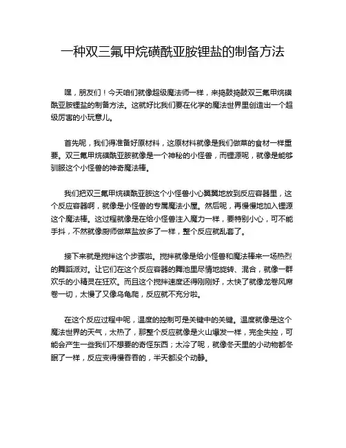 一种双三氟甲烷磺酰亚胺锂盐的制备方法