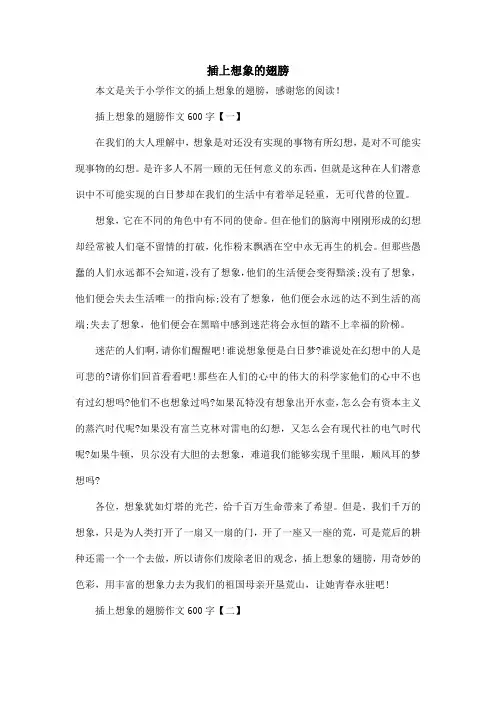 插上想象的翅膀_小学作文