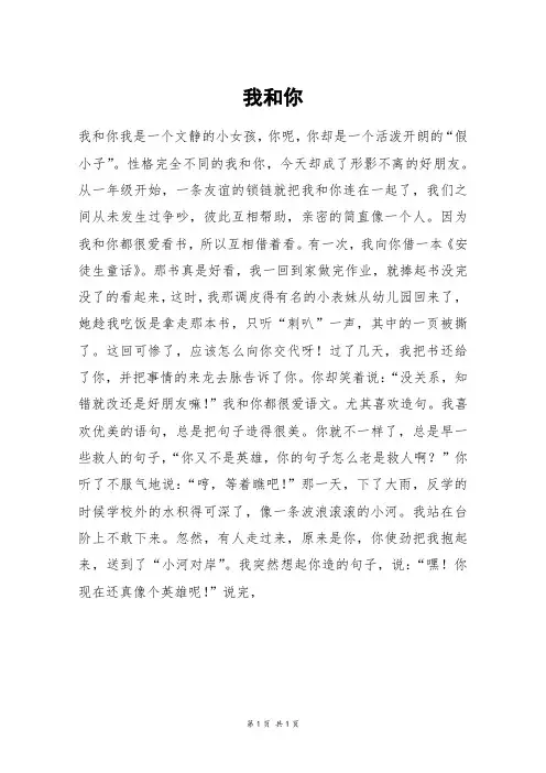 我和你_初一作文_3