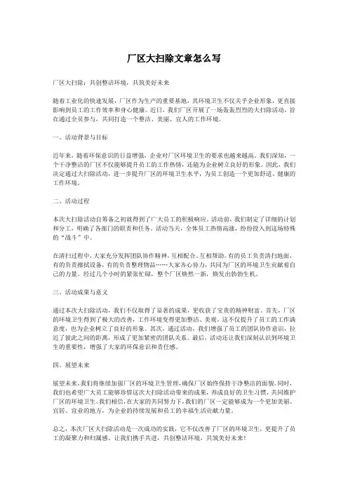 厂区大扫除文章怎么写