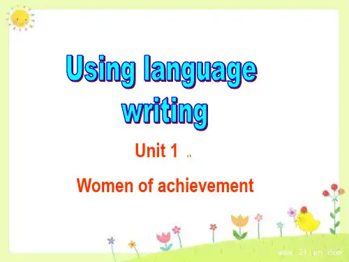 人教高中英语必修4Unit1Using language(共25张PPT)