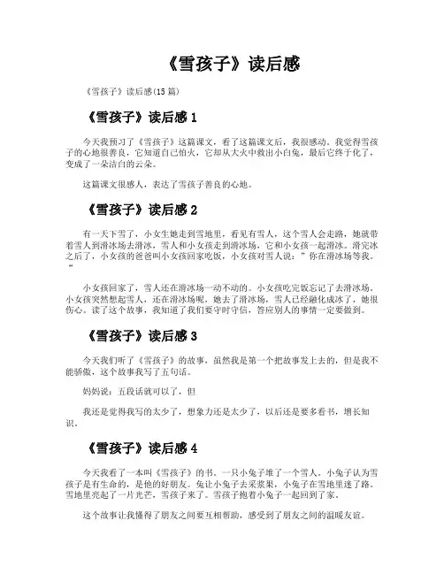 《雪孩子》读后感