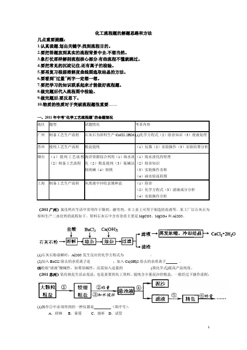 化工流程题的解题思路和方法