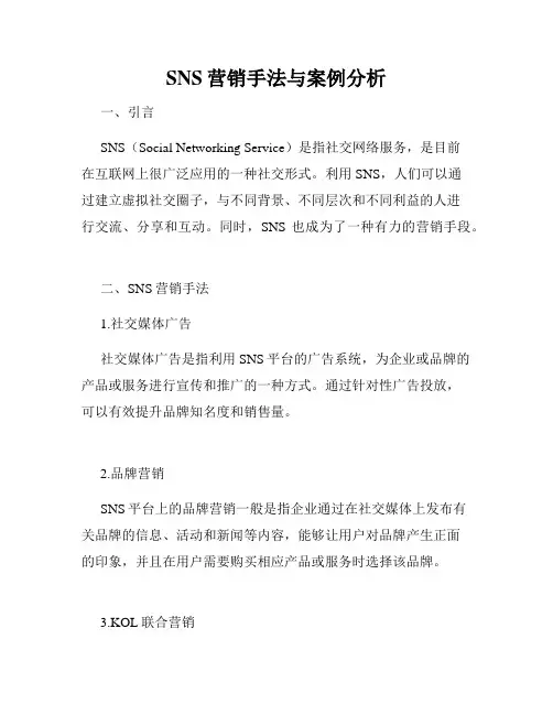 SNS营销手法与案例分析