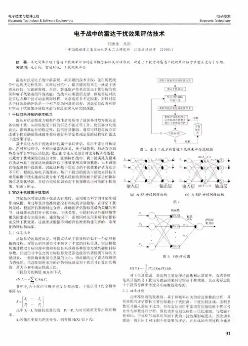 电子战中的雷达干扰效果评估技术