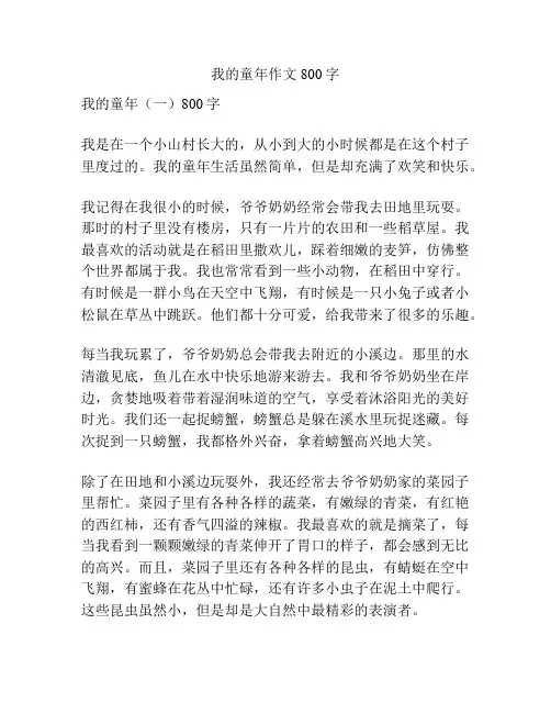 我的童年作文800字