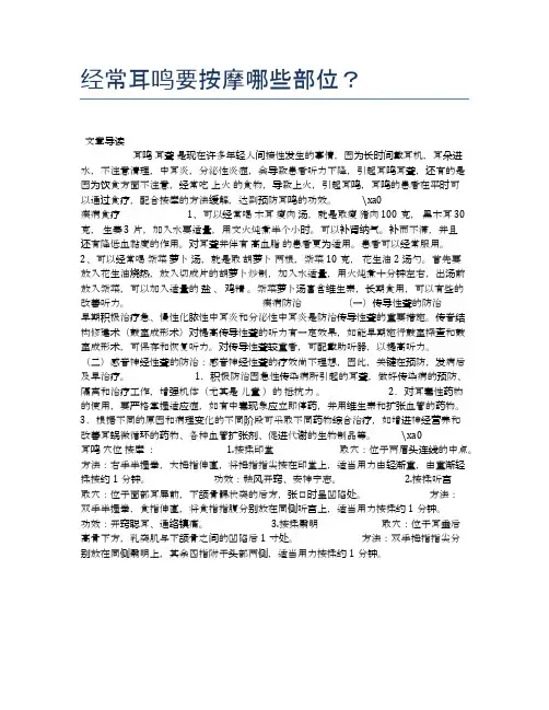 经常耳鸣要按摩哪些部位？【健康小知识】