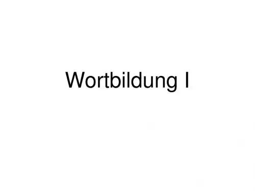 【德语语言学】【构词法】Wortbildung