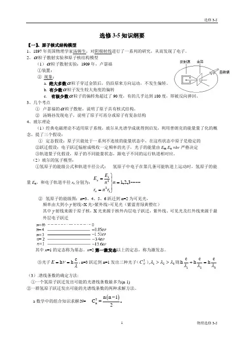 选修3-5原子物理-知识点总结